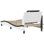 Estructura cama cabecero cuero sintético blanco negro 90x200 cm de vidaXL, Camas y somieres - Ref: Foro24-3208162, Precio: 13...