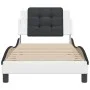 Estructura de cama con cabecero cuero sintético blanco y negro de vidaXL, Camas y somieres - Ref: Foro24-3208169, Precio: 141...