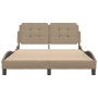 Estructura de cama cabecero cuero sintético capuchino 120x200cm