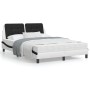Estructura cama cabecero cuero sintético blanco negro 120x200cm de vidaXL, Camas y somieres - Ref: Foro24-3208176, Precio: 17...
