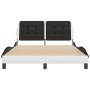 Estructura cama cabecero cuero sintético blanco negro 120x200cm de vidaXL, Camas y somieres - Ref: Foro24-3208176, Precio: 17...