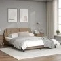 Estructura de cama cabecero cuero sintético capuchino 160x200cm de vidaXL, Camas y somieres - Ref: Foro24-3208195, Precio: 20...