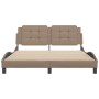 Cappuccino synthetic leather headboard bed frame 160x200cm by vidaXL, Beds and slatted bases - Ref: Foro24-3208195, Price: 21...