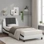 Cama con colchón cuero sintético blanco y negro 90x200 cm de vidaXL, Camas y somieres - Ref: Foro24-3208844, Precio: 264,59 €...