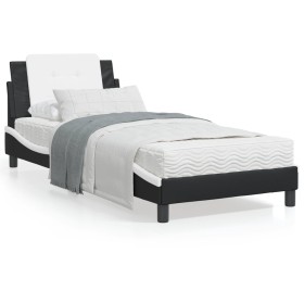 Bett mit schwarz-weißer Kunstledermatratze 100x200 cm von vidaXL, Betten und Lattenroste - Ref: Foro24-3208850, Preis: 252,44...
