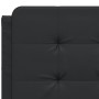 Cama con colchón cuero sintético negro 140x190 cm