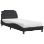 Bed with black synthetic leather mattress 90x200 cm by vidaXL, Beds and slatted bases - Ref: Foro24-3208838, Price: 273,71 €,...
