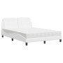 Bed with white synthetic leather mattress 140x200 cm by vidaXL, Beds and slatted bases - Ref: Foro24-3208867, Price: 407,92 €...