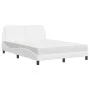 Bed with white synthetic leather mattress 140x200 cm by vidaXL, Beds and slatted bases - Ref: Foro24-3208867, Price: 407,42 €...