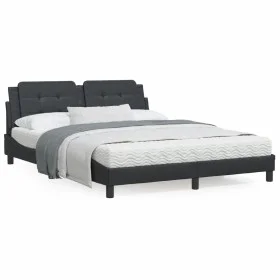 Bed with black synthetic leather mattress 160x200 cm by vidaXL, Beds and slatted bases - Ref: Foro24-3208873, Price: 394,45 €...
