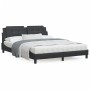Cama con colchón cuero sintético negro 160x200 cm