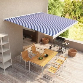 Blau-weiße motorisierte Spindelmarkise 450x300 cm von vidaXL, Markisen - Ref: Foro24-3052662, Preis: 769,57 €, Rabatt: %