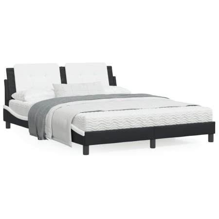 Bett mit schwarz-weißer Kunstledermatratze 160x200 cm von vidaXL, Betten und Lattenroste - Ref: Foro24-3208878, Preis: 403,81...