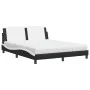 Bed with black and white synthetic leather mattress 160x200 cm by vidaXL, Beds and slatted bases - Ref: Foro24-3208878, Price...