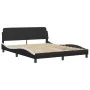 Bed with black and white synthetic leather mattress 160x200 cm by vidaXL, Beds and slatted bases - Ref: Foro24-3208878, Price...