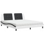 Bett mit schwarz-weißer Kunstledermatratze 180x200 cm von vidaXL, Betten und Lattenroste - Ref: Foro24-3208886, Preis: 427,34...