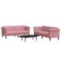 Juego de sofás 2 piezas terciopelo rosa