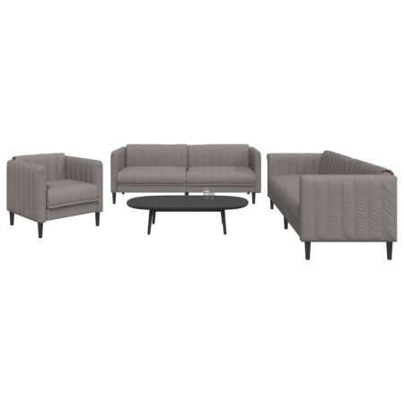 Juego de sofás 3 piezas tela gris taupe de vidaXL, Sofás - Ref: Foro24-3209234, Precio: 664,86 €