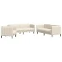 3-teilige Sofagarnitur aus cremefarbenem Stoff von vidaXL, Sofas - Ref: Foro24-3209236, Preis: 852,47 €, Rabatt: %