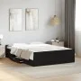 Black engineered wood bed with drawers 135x190 cm by vidaXL, Beds and slatted bases - Ref: Foro24-3280315, Price: 145,50 €, D...