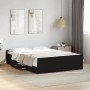 Schwarzes Holzwerkstoffbett mit Schubladen 135x190 cm von vidaXL, Betten und Lattenroste - Ref: Foro24-3280315, Preis: 148,21...