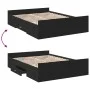 Black engineered wood bed with drawers 135x190 cm by vidaXL, Beds and slatted bases - Ref: Foro24-3280315, Price: 145,50 €, D...