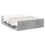 Cama con cajones madera ingeniería gris hormigón 135x190 cm de vidaXL, Camas y somieres - Ref: Foro24-3280317, Precio: 145,81...