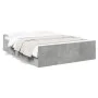 Concrete gray engineered wood bed with drawers 135x190 cm by vidaXL, Beds and slatted bases - Ref: Foro24-3280317, Price: 139...