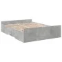 Concrete gray engineered wood bed with drawers 135x190 cm by vidaXL, Beds and slatted bases - Ref: Foro24-3280317, Price: 139...