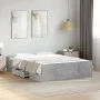 Concrete gray engineered wood bed with drawers 135x190 cm by vidaXL, Beds and slatted bases - Ref: Foro24-3280317, Price: 139...