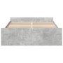 Cama con cajones madera ingeniería gris hormigón 135x190 cm de vidaXL, Camas y somieres - Ref: Foro24-3280317, Precio: 145,81...
