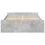 Concrete gray engineered wood bed with drawers 135x190 cm by vidaXL, Beds and slatted bases - Ref: Foro24-3280317, Price: 139...