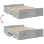 Concrete gray engineered wood bed with drawers 135x190 cm by vidaXL, Beds and slatted bases - Ref: Foro24-3280317, Price: 139...