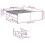 Concrete gray engineered wood bed with drawers 135x190 cm by vidaXL, Beds and slatted bases - Ref: Foro24-3280317, Price: 139...