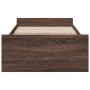 Oak brown engineered wood bed with drawers 100x200 cm by vidaXL, Beds and slatted bases - Ref: Foro24-3280334, Price: 149,58 ...