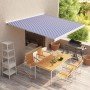 Blau-weiße motorisierte Rollenmarkise 350x250 cm von vidaXL, Markisen - Ref: Foro24-3052656, Preis: 781,72 €, Rabatt: %