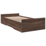 Eichenbraunes Holzwerkstoffbett mit Schubladen 90x190 cm von vidaXL, Betten und Lattenroste - Ref: Foro24-3280348, Preis: 139...
