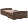 Eichenbraunes Holzwerkstoffbett mit Schubladen 90x190 cm von vidaXL, Betten und Lattenroste - Ref: Foro24-3280348, Preis: 137...