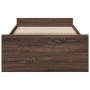 Oak brown engineered wood bed with drawers 90x190 cm by vidaXL, Beds and slatted bases - Ref: Foro24-3280348, Price: 139,08 €...
