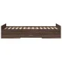 Cama con cajones madera de ingeniería marrón roble 90x190 cm de vidaXL, Camas y somieres - Ref: Foro24-3280348, Precio: 137,1...