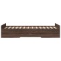 Oak brown engineered wood bed with drawers 90x190 cm by vidaXL, Beds and slatted bases - Ref: Foro24-3280348, Price: 139,08 €...