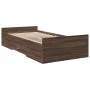 Cama con cajones madera de ingeniería marrón roble 90x190 cm de vidaXL, Camas y somieres - Ref: Foro24-3280348, Precio: 137,1...