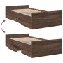 Eichenbraunes Holzwerkstoffbett mit Schubladen 90x190 cm von vidaXL, Betten und Lattenroste - Ref: Foro24-3280348, Preis: 137...