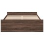 Cama con cajones madera de ingeniería marrón roble 135x190 cm de vidaXL, Camas y somieres - Ref: Foro24-3280320, Precio: 145,...