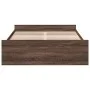 Oak brown engineered wood bed with drawers 135x190 cm by vidaXL, Beds and slatted bases - Ref: Foro24-3280320, Price: 143,51 ...