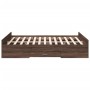 Cama con cajones madera de ingeniería marrón roble 135x190 cm de vidaXL, Camas y somieres - Ref: Foro24-3280320, Precio: 145,...