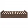 Oak brown engineered wood bed with drawers 135x190 cm by vidaXL, Beds and slatted bases - Ref: Foro24-3280320, Price: 143,51 ...