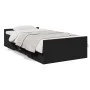 Cama con cajones madera de ingeniería negro 100x200 cm de vidaXL, Camas y somieres - Ref: Foro24-3280329, Precio: 140,07 €, D...