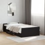 Schwarzes Holzwerkstoffbett mit Schubladen 100x200 cm von vidaXL, Betten und Lattenroste - Ref: Foro24-3280329, Preis: 142,10...