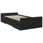 Schwarzes Holzwerkstoffbett mit Schubladen 100x200 cm von vidaXL, Betten und Lattenroste - Ref: Foro24-3280329, Preis: 140,07...
